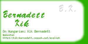 bernadett kik business card